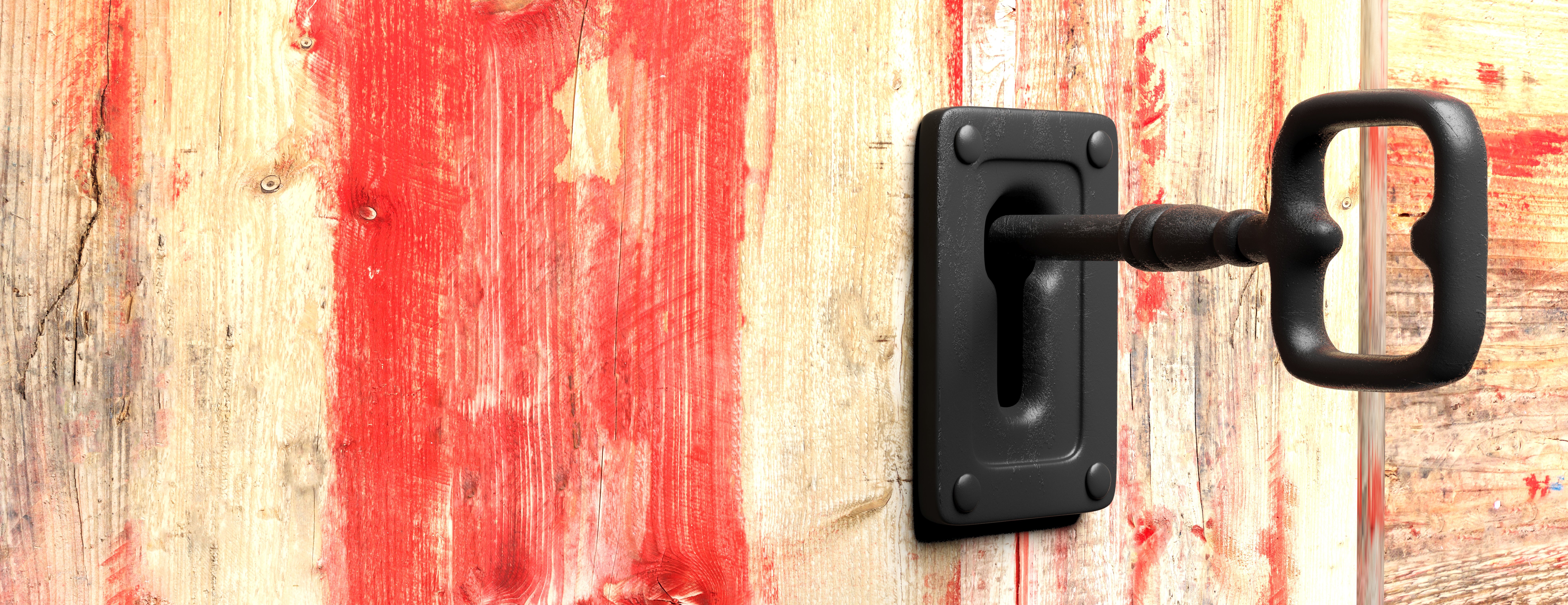 key-in-a-keyhole-red-wooden-background-3d-illustra-PUL2ENL