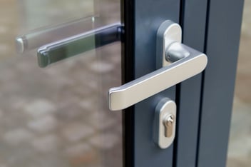 Image of a door with a high security lock for strong key control