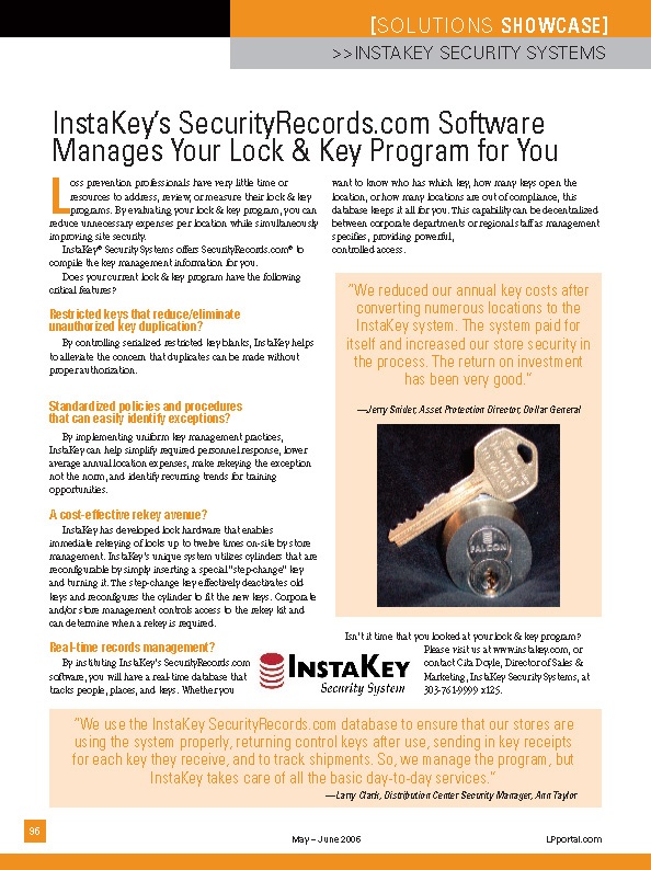 InstaKey Software Manages Your Lock & Key Program