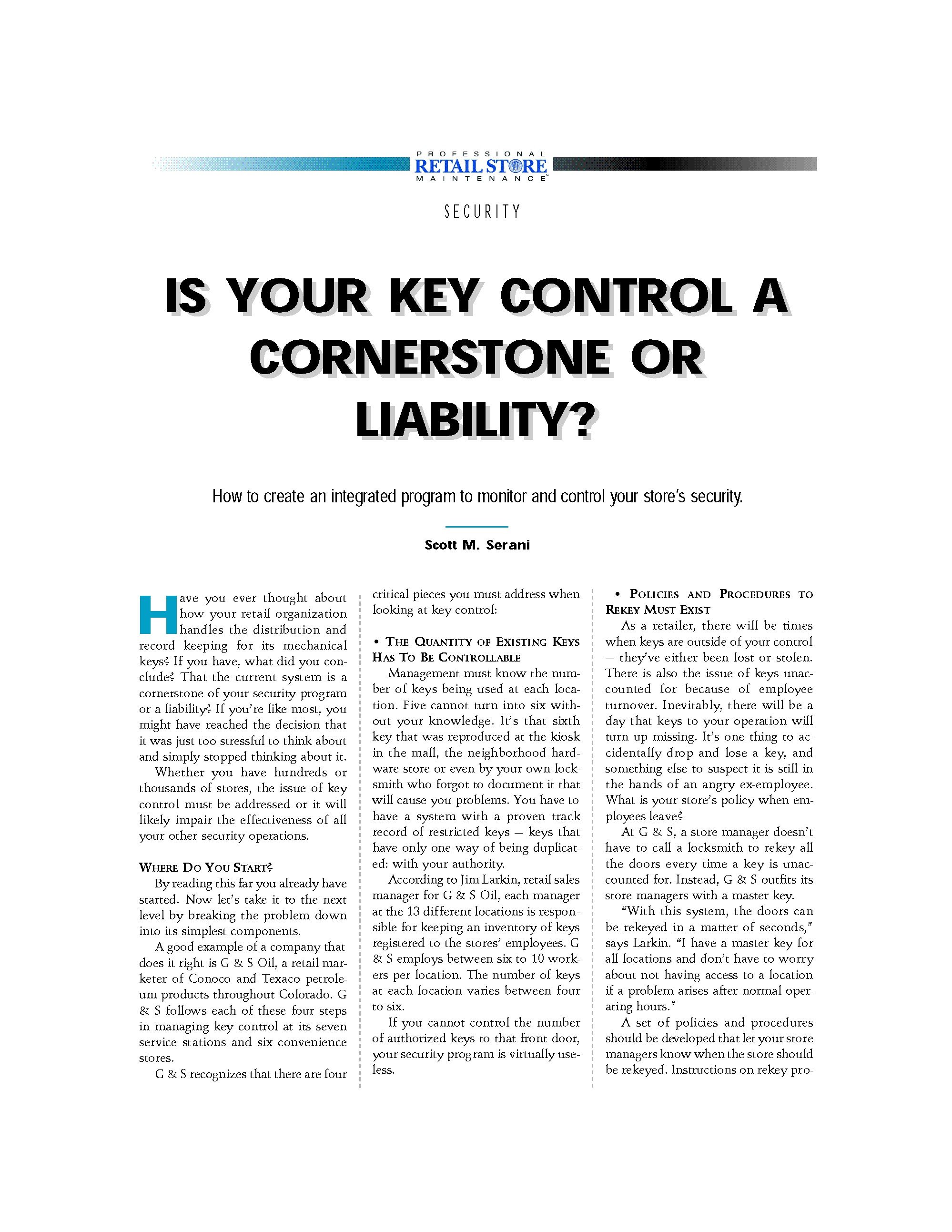 Is Your Key Control a Cornerstone or a Liability?